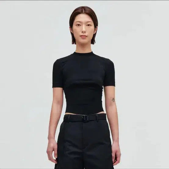 [BUNJANG] EE WOMEN'S T-SHIRT BLACK / EE WOMEN'S 1/2 T-SHIRTS (BLACK) M