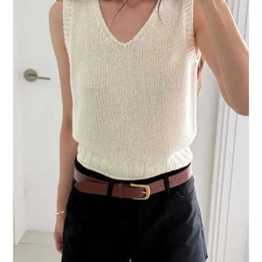[BUNJANG] Mango Many Please Knit Sleeveless Top / 망고매니플리즈 니트 슬리브리스