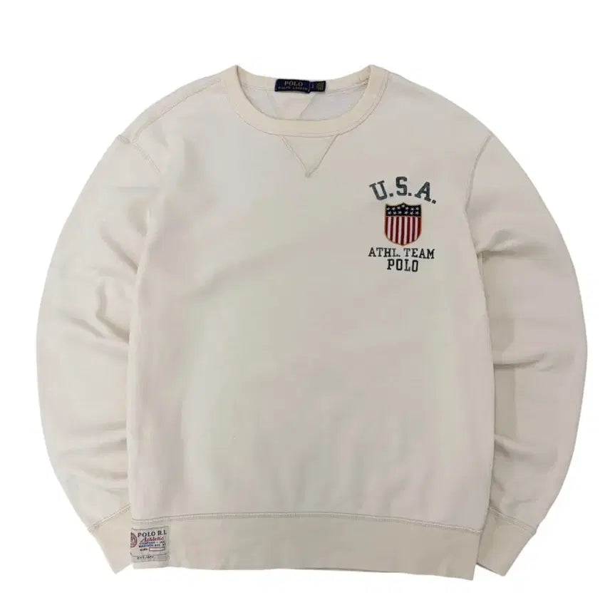 [BUNJANG] Polo Athletic Sweatshirt Ivory (L/105) / 폴로 애슬레틱 스웻셔츠 맨투맨 아이보리 (L/105)