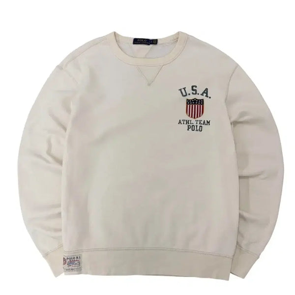 [BUNJANG] Polo Athletic Sweatshirt Ivory (L/105) / 폴로 애슬레틱 스웻셔츠 맨투맨 아이보리 (L/105)