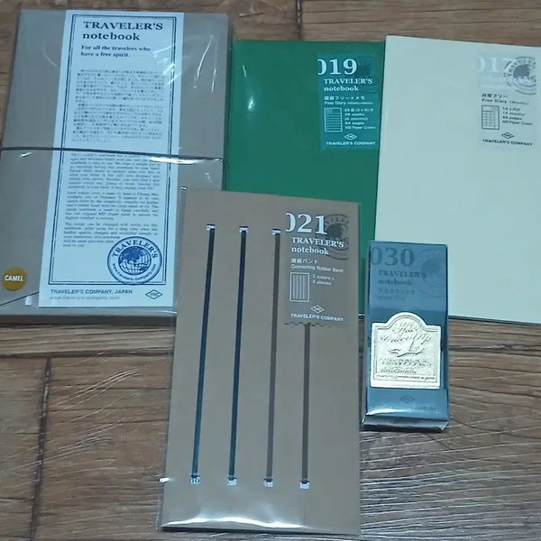[BUNJANG] Travelers Notebook Original Camel Set / 트래블러스 노트 오리지널 카멜+속지+클립
