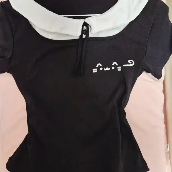 [BUNJANG] Cat Face T-Shirt (New) / 고양이 얼굴 티셔츠 (미착용 새상품)