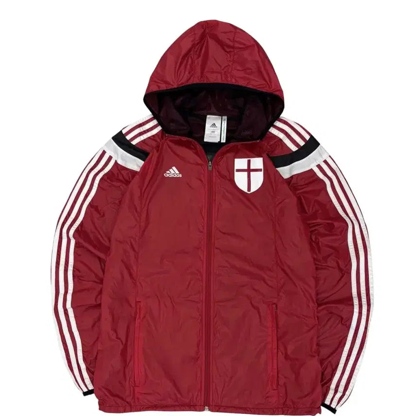 [BUNJANG] Adidas AC Milan Anthem Jacket Red L / 아디다스 AC밀란 바람막이 앤섬자켓 레드 (L)