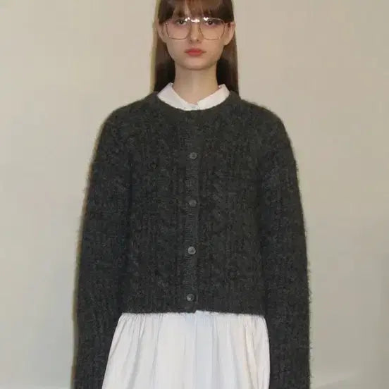 [BUNJANG] Sinoon Cardigan Charcoal Grey / 시눈 가디건 차콜 그레이