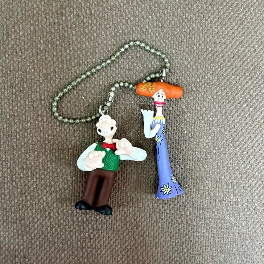 [BUNJANG] Wallace & Gromit Choo-Choo Mini Keychain Set (Wallace & Wendolene) / 월레스와그로밋 쪼꼬미 키링 월레스 웬돌린 세트