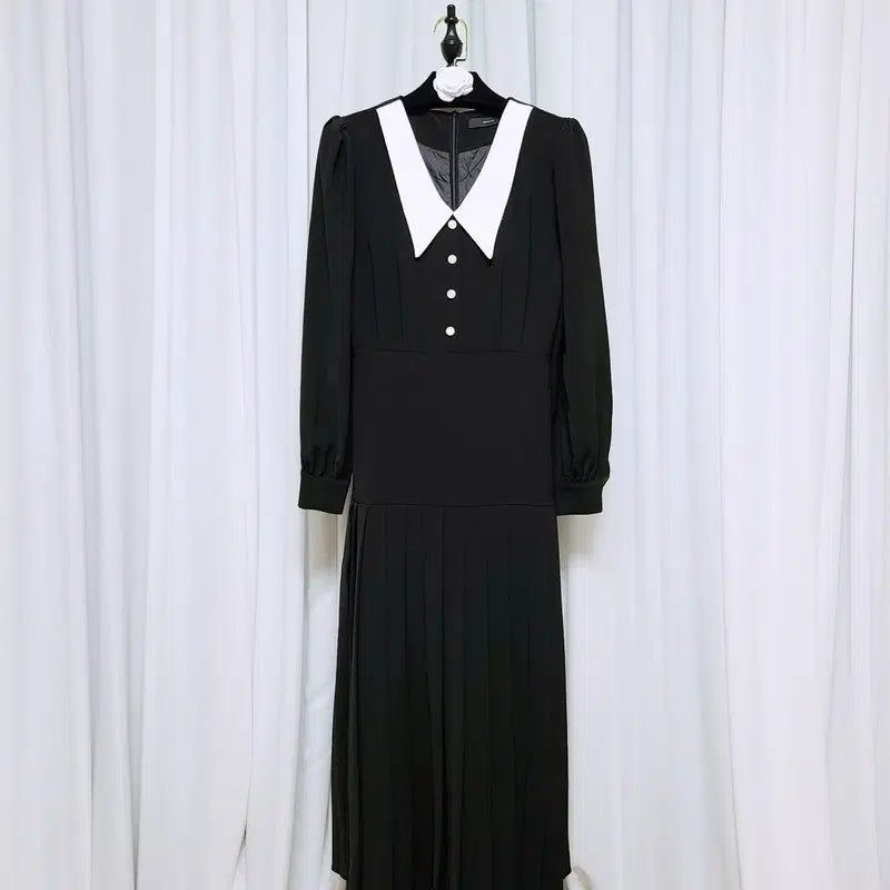 [BUNJANG] Benito Colorblock Collar Dress / 베니토 배색 카라 원피스