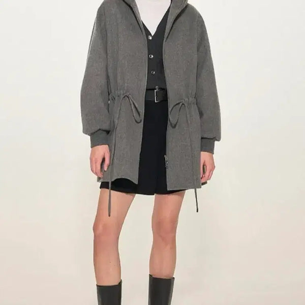 [BUNJANG] TIME Cashmere Blend Handmade Hooded Zip-Up Coat / 타임 캐시미어 블랜드 핸드메이드 후드 집업 코트(정품)2024