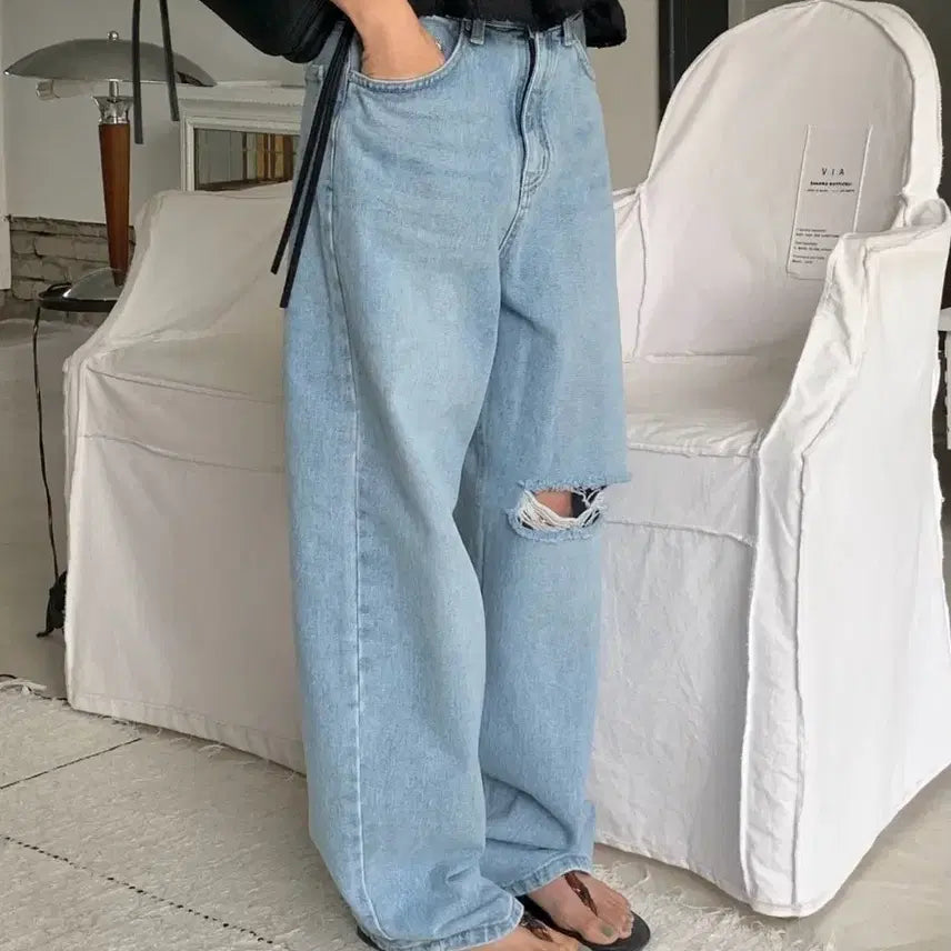 [BUNJANG] Bergamot Roasted Cut Denim Jeans (M) / 베르가못 로스트컷 데님