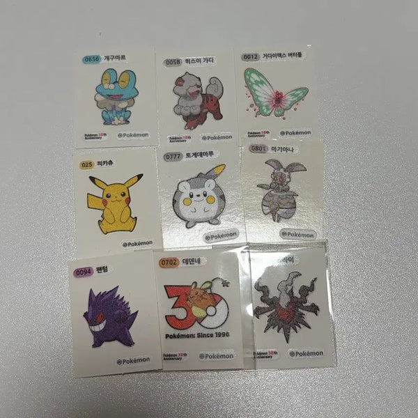 [BUNJANG] Pokemon Stickers Bundle / 포켓몬 띠부씰 일괄양도 피카츄 팬텀 데덴네 토게데마루 다크라이 개구마르