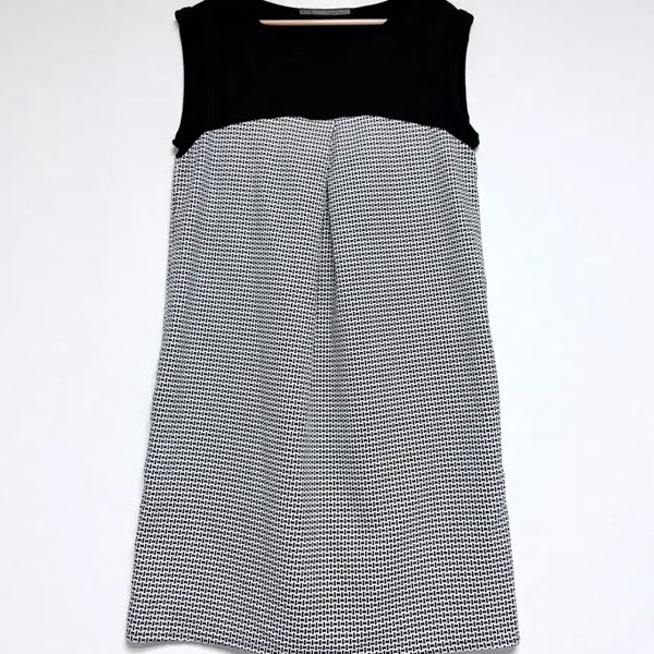 [BUNJANG] ZARA BASIC Black Tweed Contrast Dress L / ZARA BASIC 블랙 트위드 배색 원피스