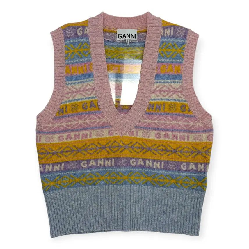 [BUNJANG] Ganni Pattern Knit Vest / ganni 가니 패턴 니트 베스트 조끼