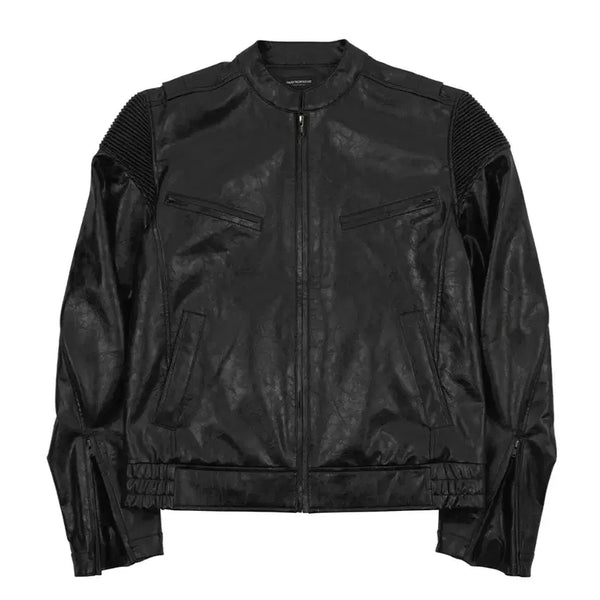 [BUNJANG] FAR AUTHENTIC LEATHER JACKET / FAR FAUX CRACKED TEXTURE LEATHER JACKET