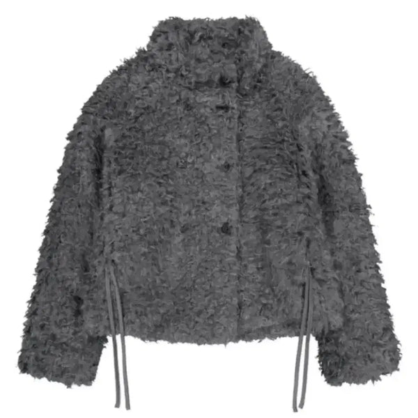 [BUNJANG] Coyseio Hairy Fur Jacket Dark Grey / Coyseio hairy fur jacket dark grey
