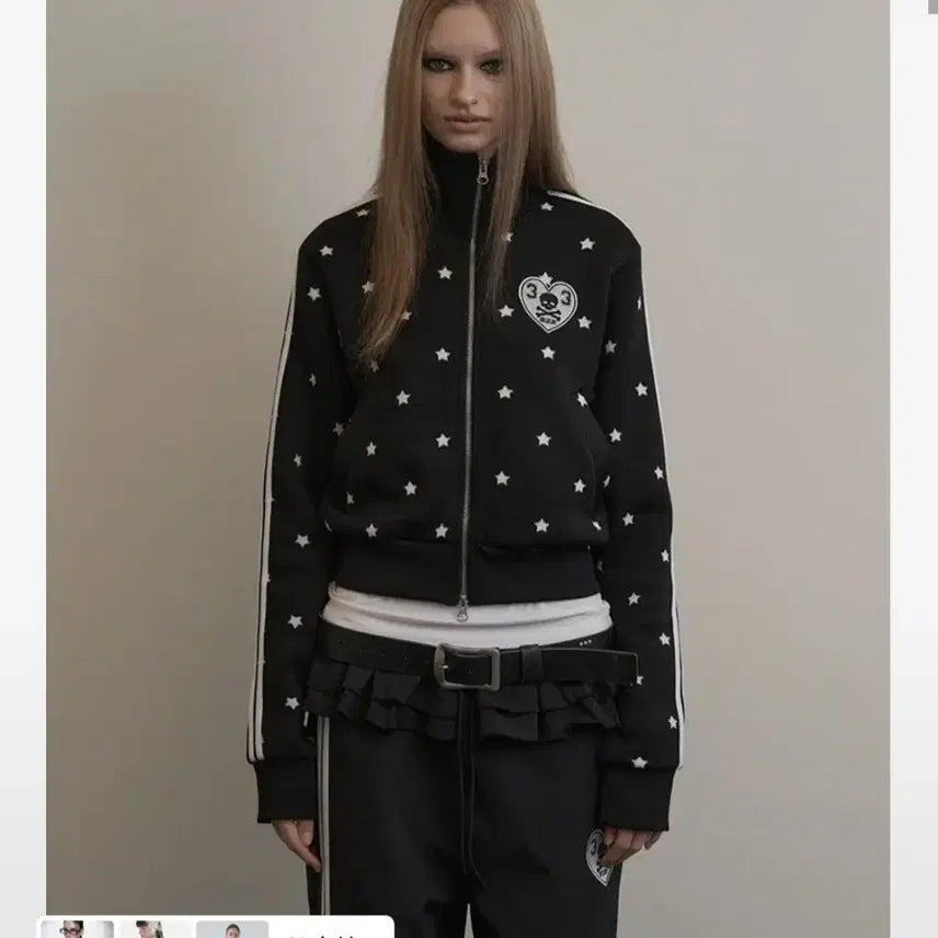 [BUNJANG] Set Up X-E Star Sporty Zip-Up Black / 셋업엑스이 STAR SPORTY ZIP-UP / BLACK