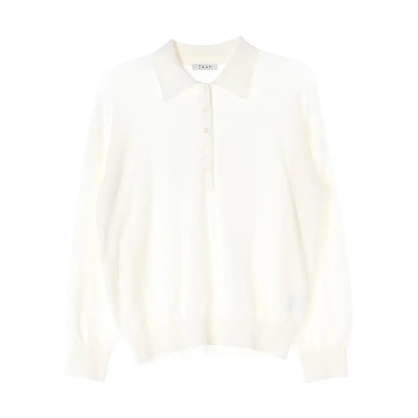 [BUNJANG] EAAH 26SS Denny Knit Top Sweater Ivory / 이아 EAAH 26SS DENNY 데니 카라 니트 탑 스웨터 아이보리
