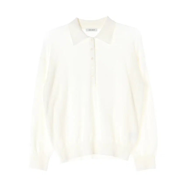 [BUNJANG] EAAH 26SS Denny Knit Top Sweater Ivory / 이아 EAAH 26SS DENNY 데니 카라 니트 탑 스웨터 아이보리