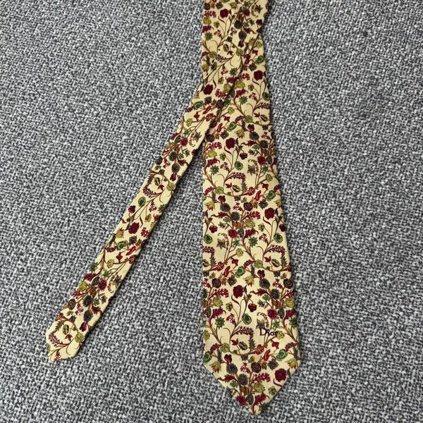 [BUNJANG] Dior Vintage Silk Necktie Floral Pattern / 디올 빈티지 정품 넥타이