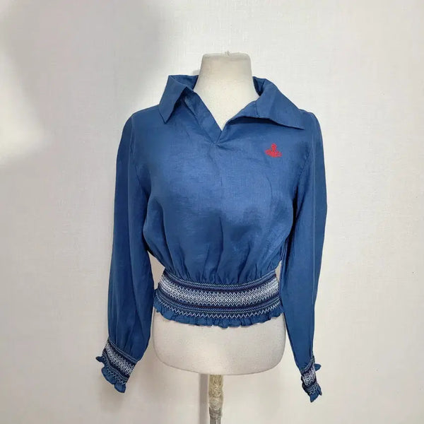 [BUNJANG] Vivienne Westwood Cropped Blouse / 비비안웨스트우드 크롭블라우스