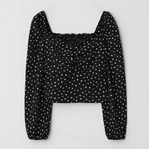 [BUNJANG] JENIO Lovely Dot Blouse Black M / 제니오 러블리 도트 블라우스 블랙 m