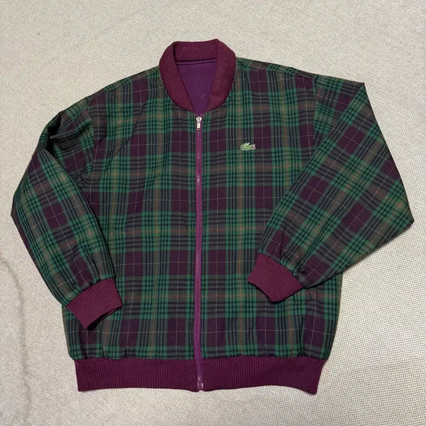 [BUNJANG] Lacoste Reversible Check Blouson Jacket / (주)서광 라코스테 리버시블 체크 블루종 자켓