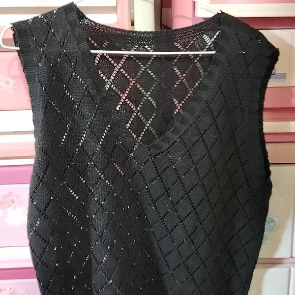 [BUNJANG] Black V-Neck Knit Vest / 블랙 니트 조끼66잘맞음 세탁완료