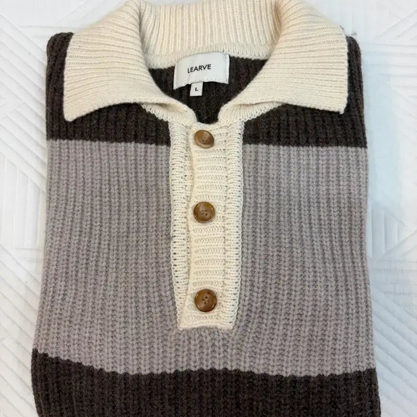 [BUNJANG] Lehab Rugby Knit Cocoa L / 르아브 럭비 니트 코코아 L