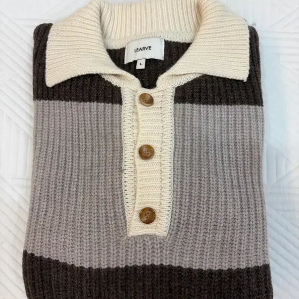 [BUNJANG] Lehab Rugby Knit Cocoa L / 르아브 럭비 니트 코코아 L
