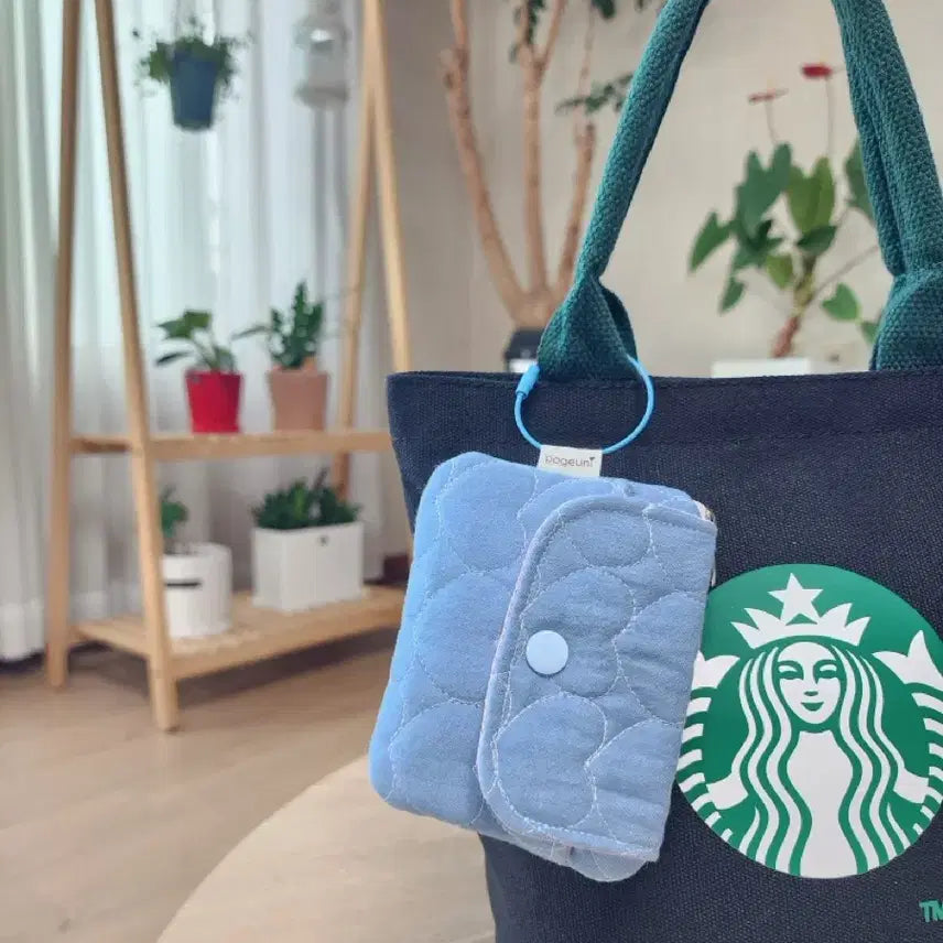 [BUNJANG] Denim Handmade Card Holder with Heart Quilting / 데님 핸드메이드 카드지갑