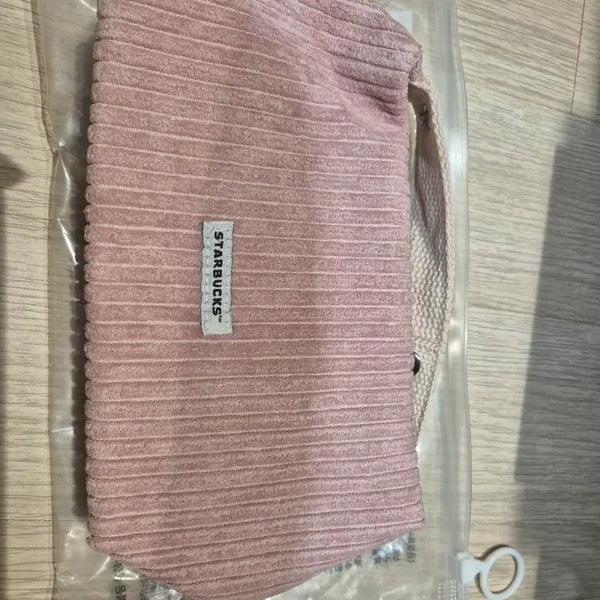 [BUNJANG] Starbucks Pink Corduroy Pouch / 스타벅스 파우치 핑크.코듀로이