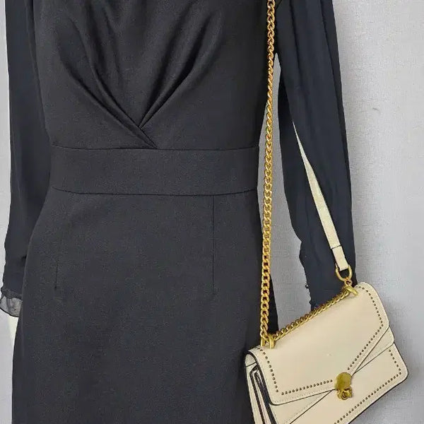 [BUNJANG] Black Zipper Detail Lined Dress / 새옷--자크 안감 검정 원피스