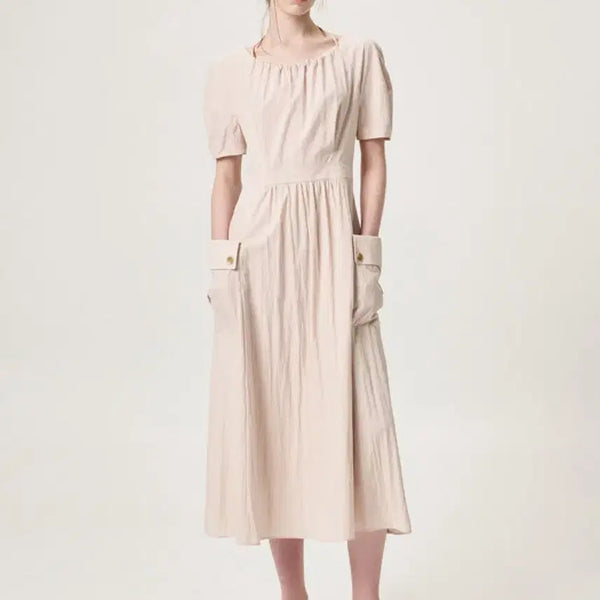 [BUNJANG] Etmon Neckring Pocket Long Dress / 에트몽 넥셔링 포켓 원피스