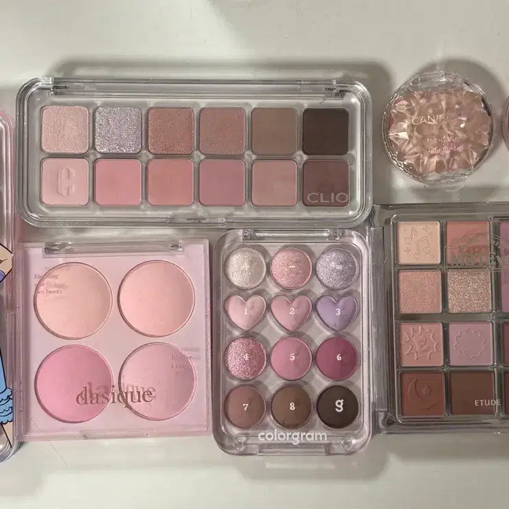 [BUNJANG] Bundle Set: 7-Piece Eyeshadow, Highlighter & Blush Palette / 화장품 섀도우 일괄 판매 7종 하이라이터