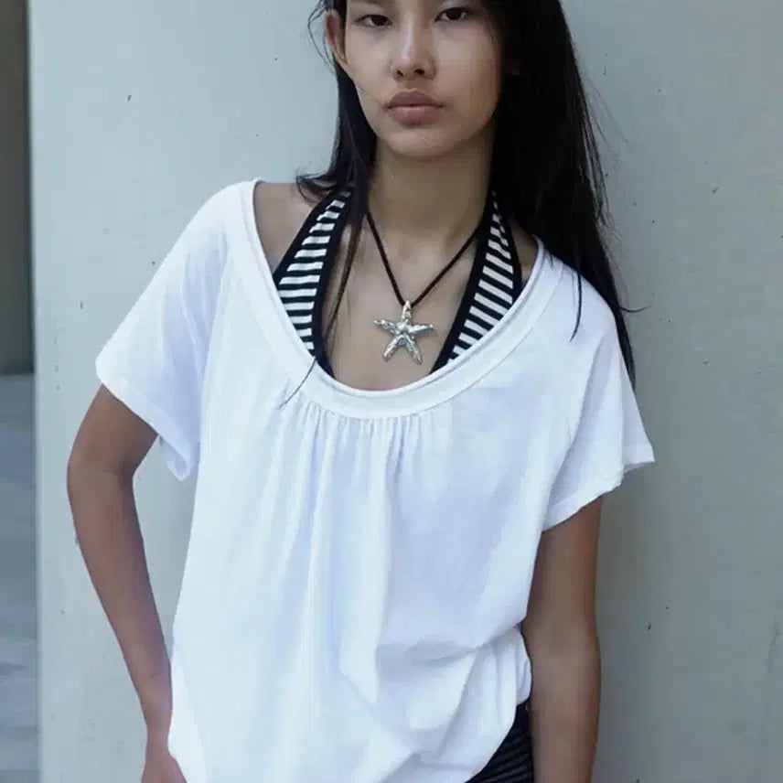 [BUNJANG] Cerric Round Drawstring Hem Top White / 세릭 cerric Round Drawstring Hem Top 화이트