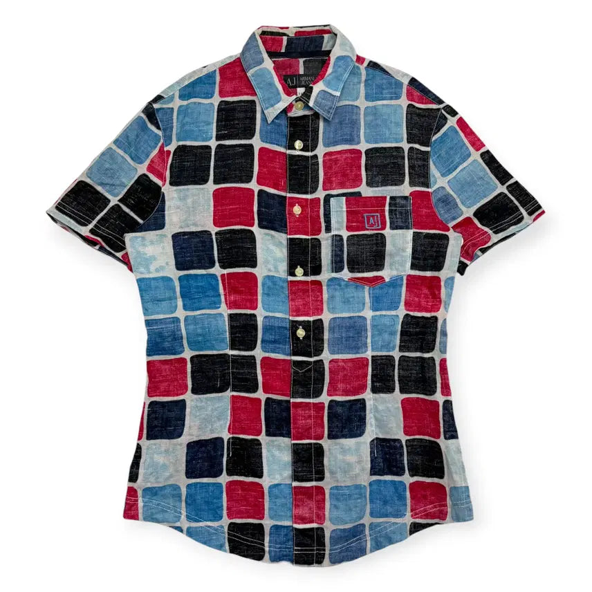 [BUNJANG] Armani Jeans Patterned Short Sleeve Shirt / 아르마니 진스 패턴 반팔 셔츠