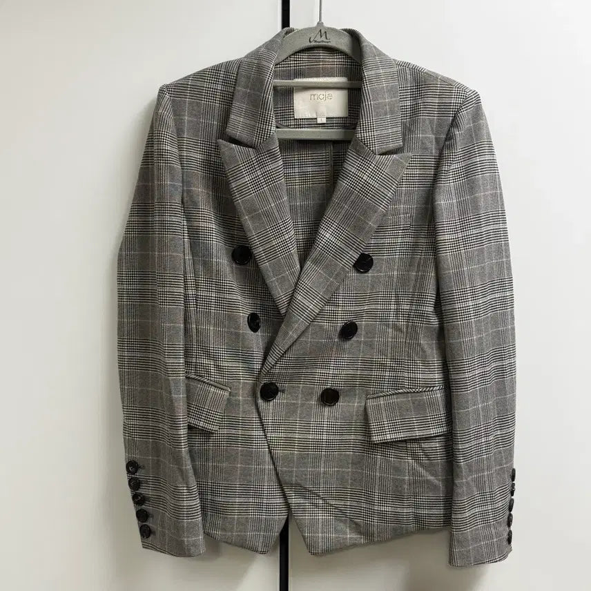 [BUNJANG] Maje Check Double Button Blazer / (Maje)마쥬 체크 더블 버튼 블레이저 (1)