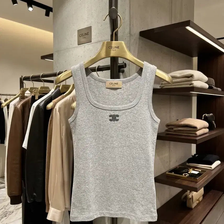 [BUNJANG] Celine Logo Sleeveless Tank Top / 셀린느 로고 민소매 탑 나시