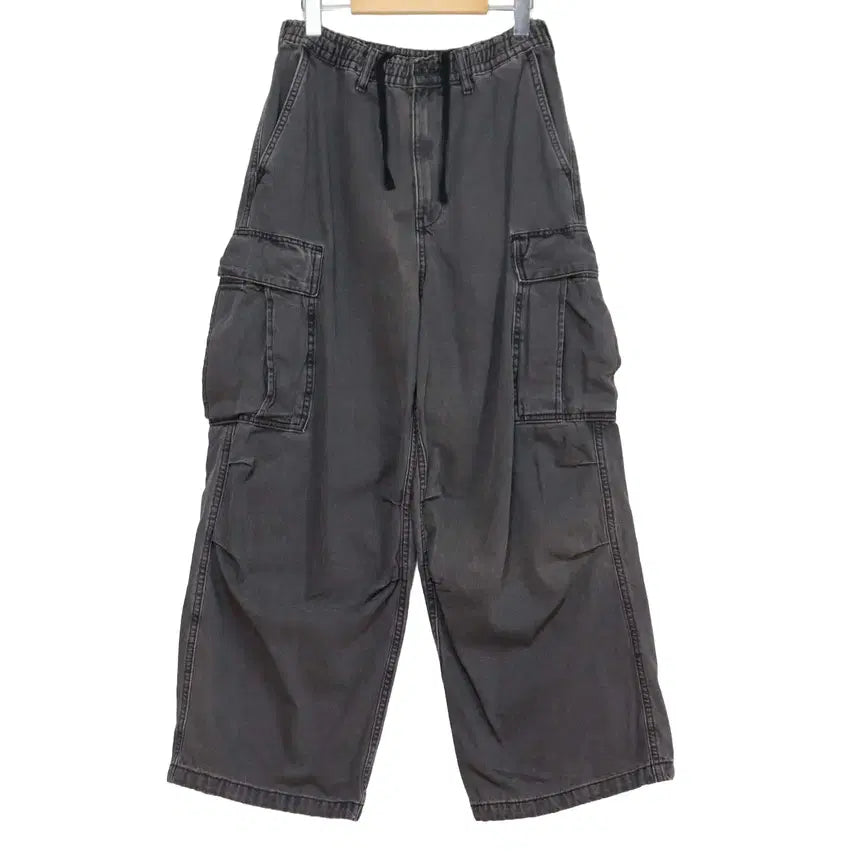[BUNJANG] GU Washed Black Cargo Denim Pants M / GU 워싱블랙 카고 데님 M