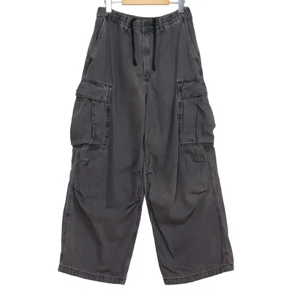 [BUNJANG] GU Washed Black Cargo Denim Pants M / GU 워싱블랙 카고 데님 M