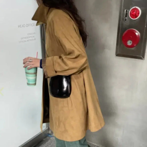 [BUNJANG] ETHOS Suede Coat Camel / ETHOS 에토스 스웨이드 코트