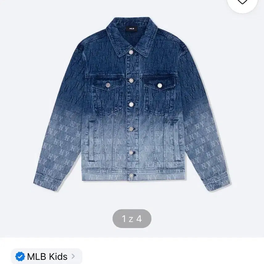 [BUNJANG] MLB Classic Monogram Gradient Denim Jacket NY / MLB 클래식 모노그램 그라데이션 데님 자켓 NY