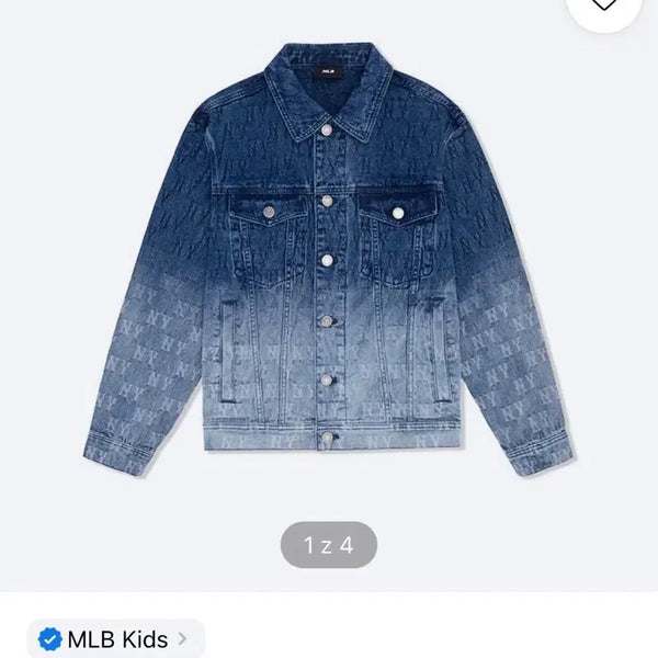 [BUNJANG] MLB Classic Monogram Gradient Denim Jacket NY / MLB 클래식 모노그램 그라데이션 데님 자켓 NY