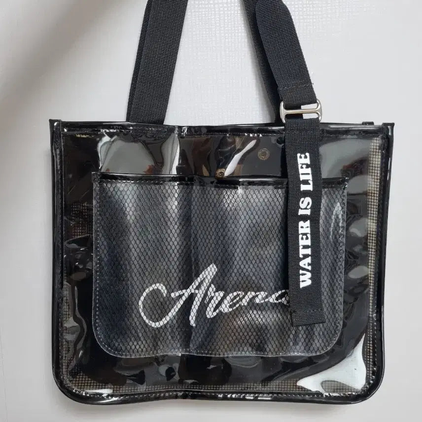 [BUNJANG] Arena Translucent Black Mesh Swim/Bath Bag / 아레나 반투명 블랙 메쉬 수영/목욕가방