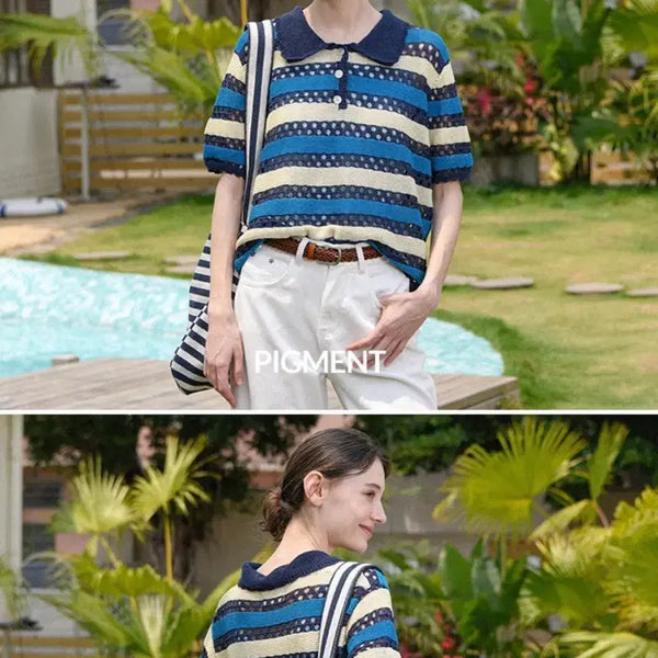 [BUNJANG] PIGMENT Scallop Collar Knit / PIGMENT 스칼럽스카시 카라 니트