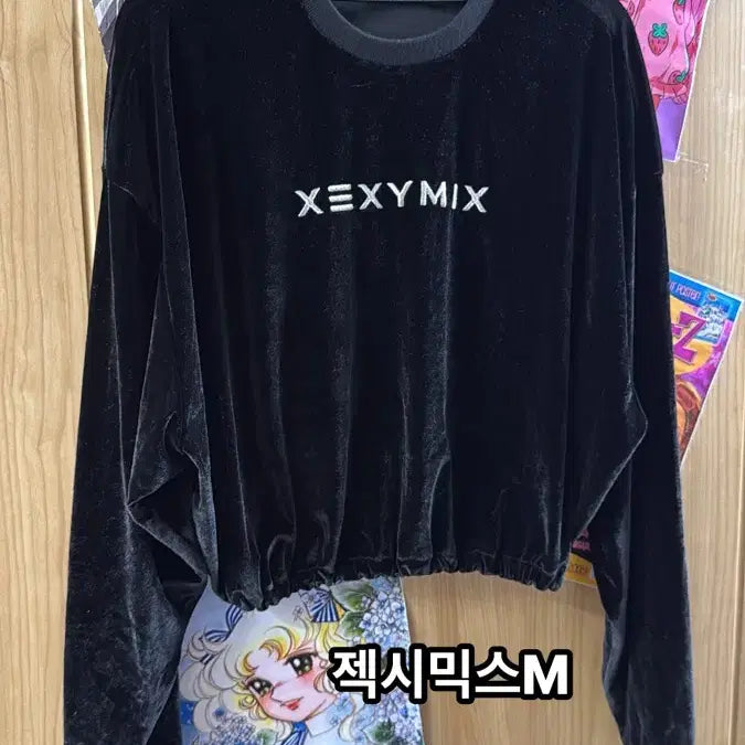 [BUNJANG] Xexymix Velvet Sweatshirt M / 젝시믹스 벨벳 맨투맨 M