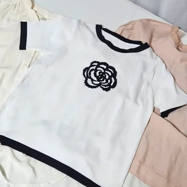 [BUNJANG] Bundle Set: Short Sleeve Knit & 2 Blouses / 3벌 일괄 여름 반팔니트, 여리여리 블라우스 등
