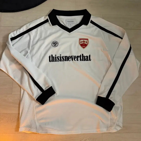 [BUNJANG] Thisisneverthat Long Sleeve Football Jersey White / 디스이즈네버댓 긴팔 축구 저지 화이트