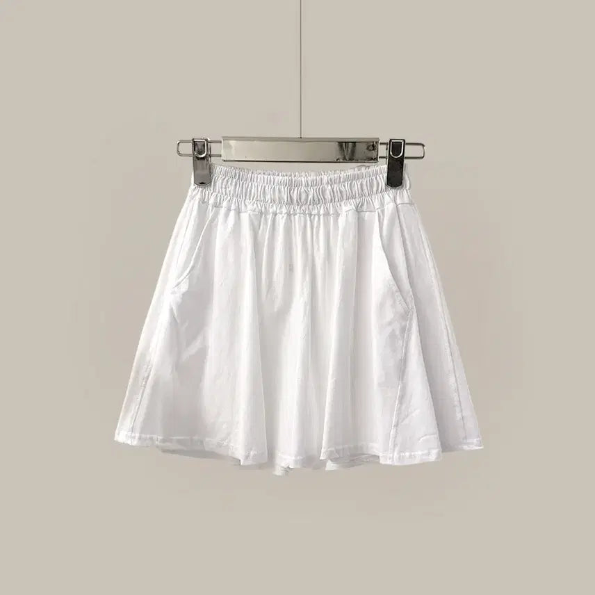 [BUNJANG] Basic Wide Short Banding Pants (B1689) / 베이직 와이드 숏 밴딩 팬츠 (B1689)