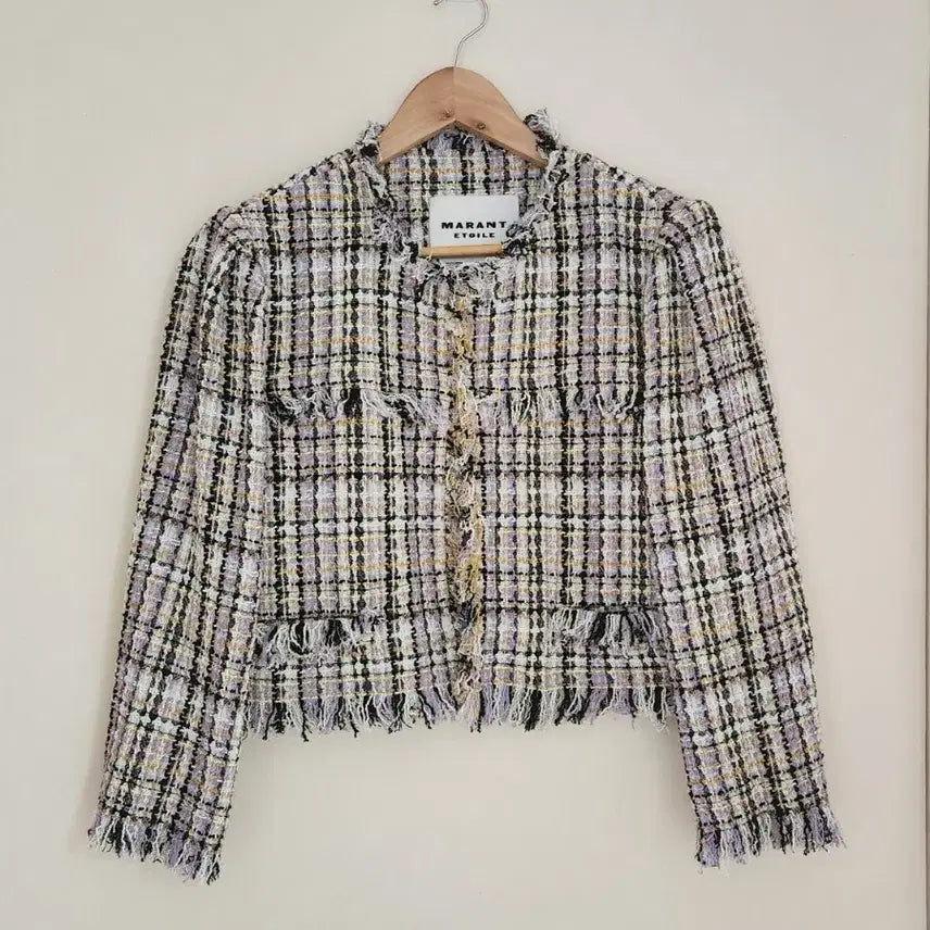 [BUNJANG] Isabel Marant Etoile Tweed Jacket Violet Check Pattern / (상태최상) 23 이자벨마랑 에뚜왈 트위드 자켓 (34)