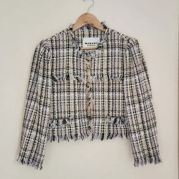 [BUNJANG] Isabel Marant Etoile Tweed Jacket Violet Check Pattern / (상태최상) 23 이자벨마랑 에뚜왈 트위드 자켓 (34)