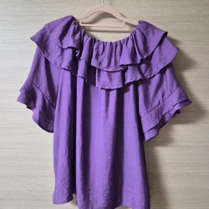 [BUNJANG] Purple Frill Blouse / 보라색 프릴 블라우스